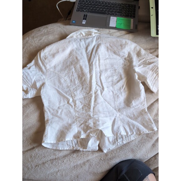 Sk & Company size 10 shoulder pad white collard shirt - Picture 7 of 7